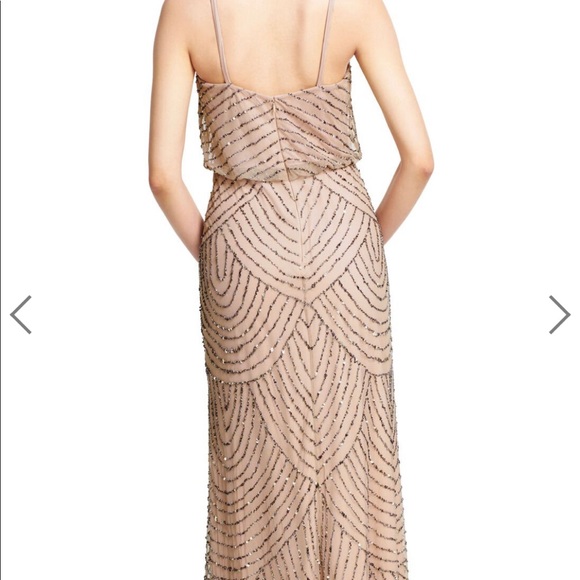 Adrianna Papell Art Deco Blouson Beaded Gown - Picture 2 of 4